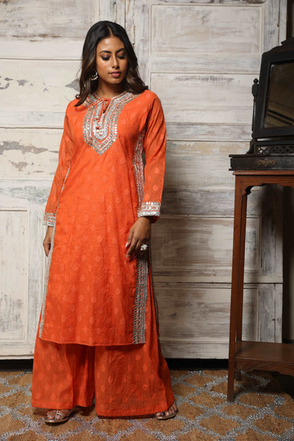 High slit kurta set