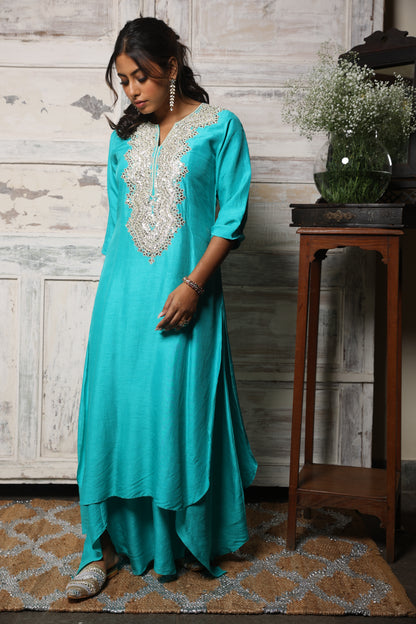 Two layered kurta - blue