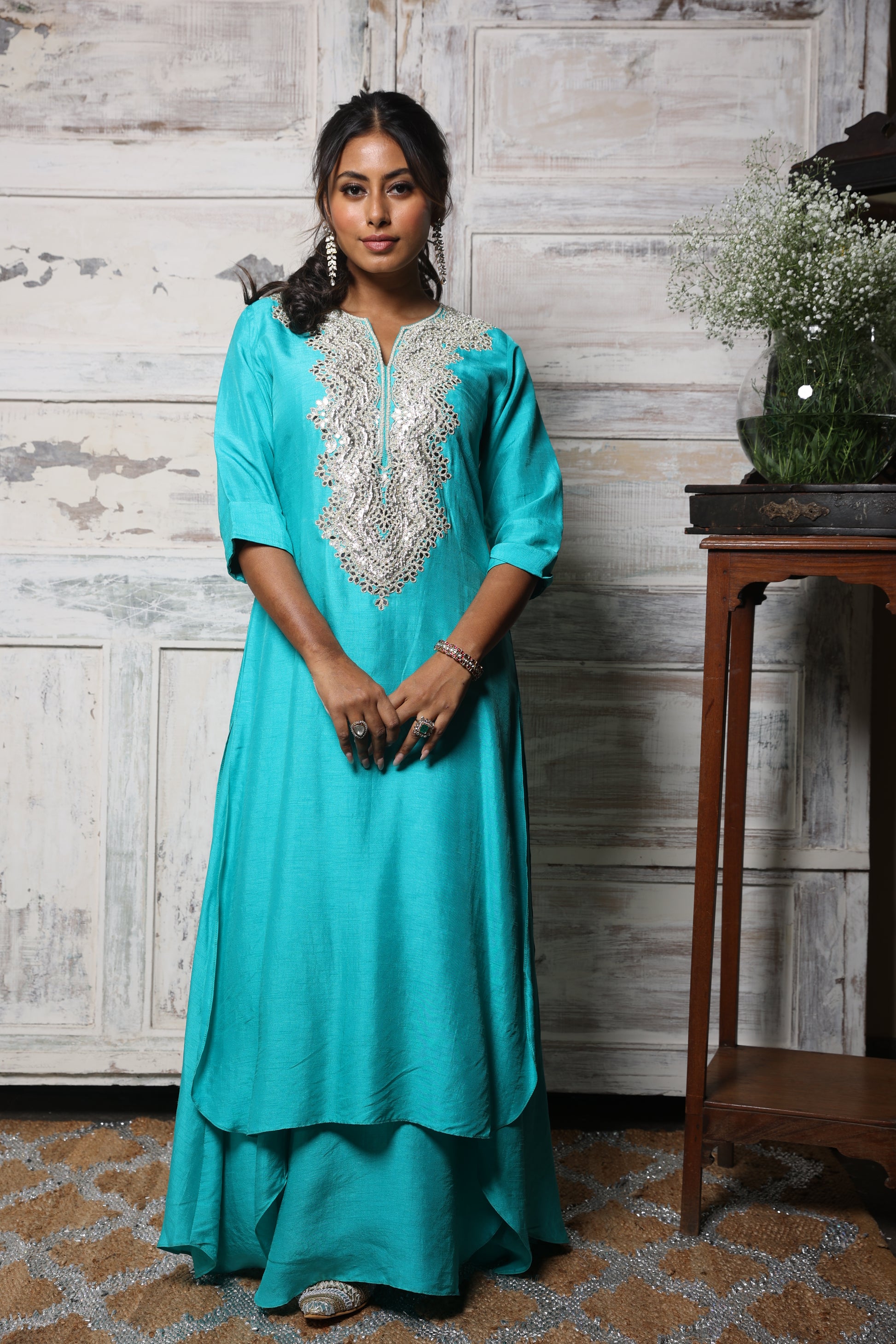 Two layered kurta - blue