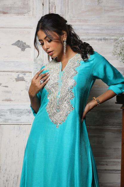 Two layered kurta - blue