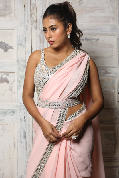 Pre pleated saree