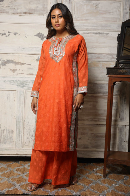 High slit kurta set