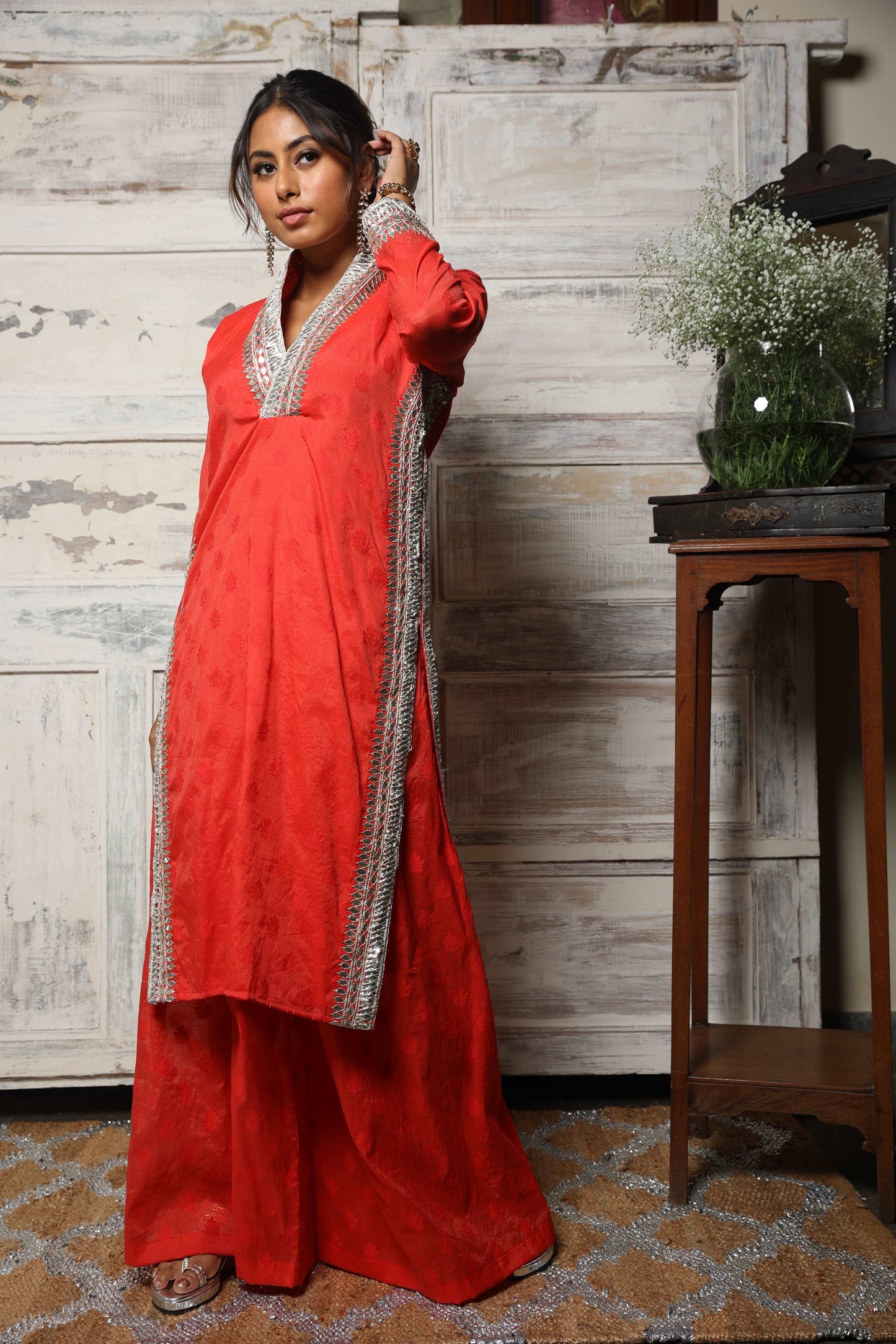 High slit kurta set