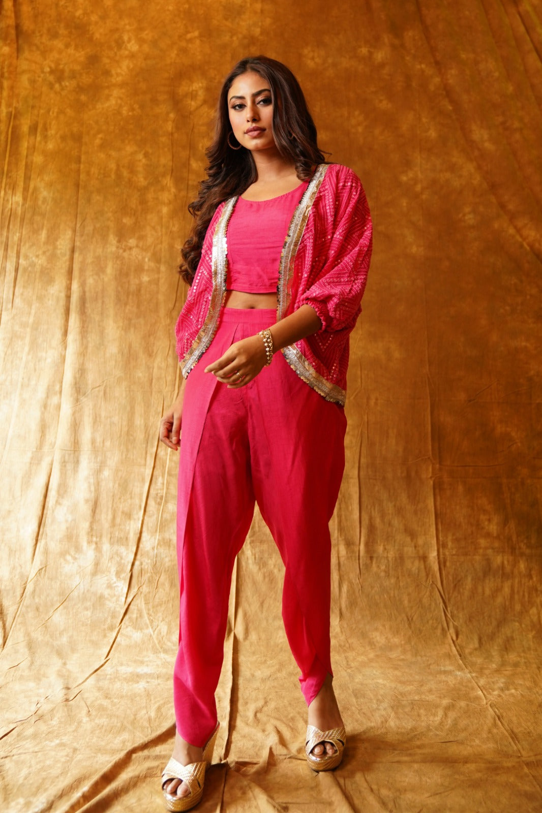 Mesmerizing Mirrorwork Fusion: Boho Jacket & Dhoti Set