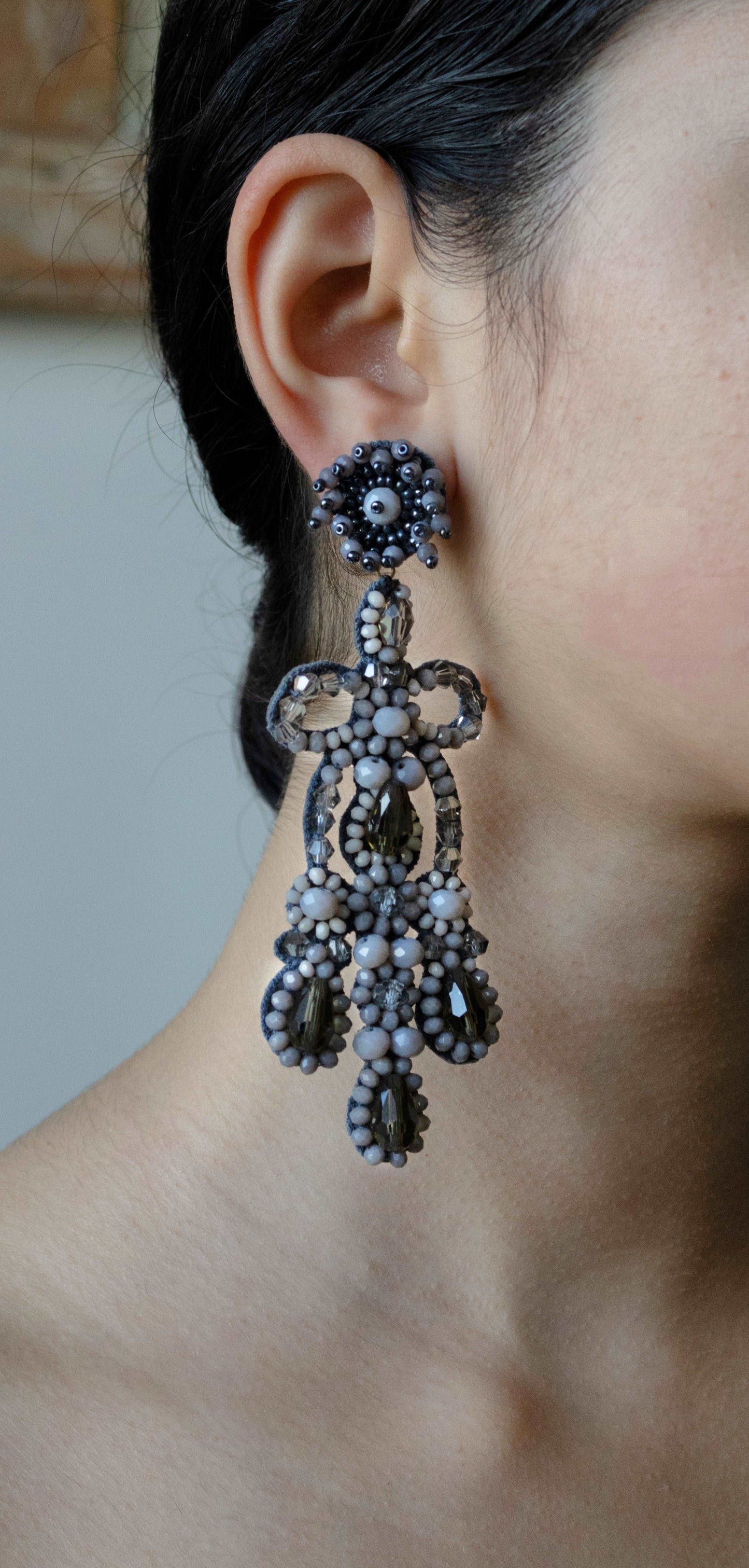 Baroque Grey Earrings