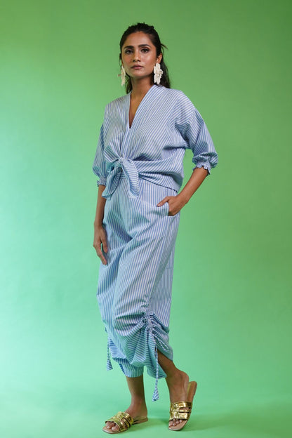 Blue Stripe Angel Wing Co-Ord Set