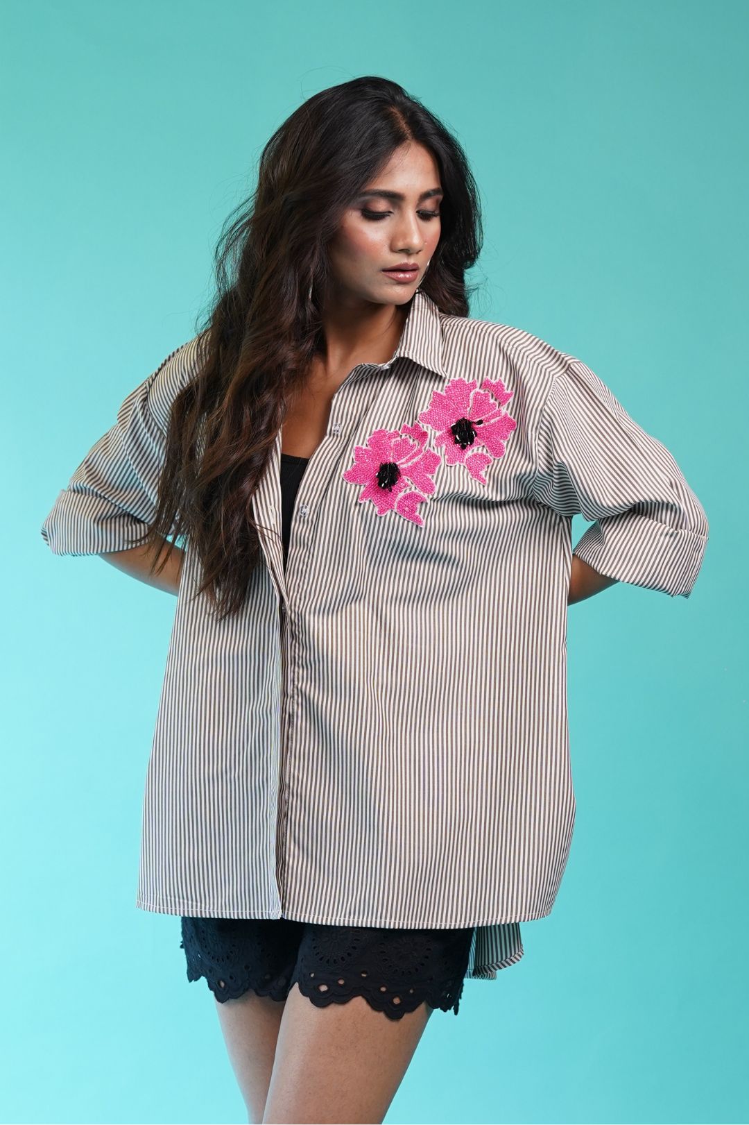 Flora Brown Stripe Shirt