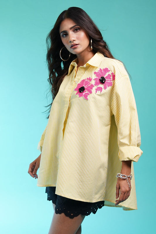 Flora Yellow Stripe Shirt