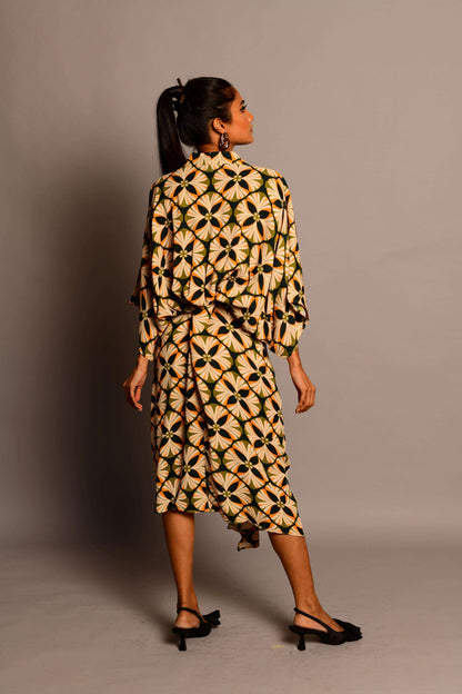 Kaftan sleeve dress