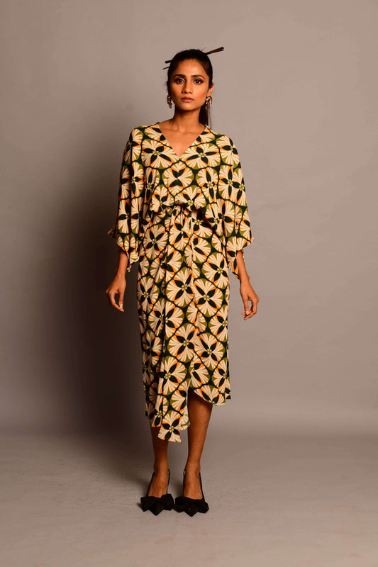 Kaftan sleeve dress