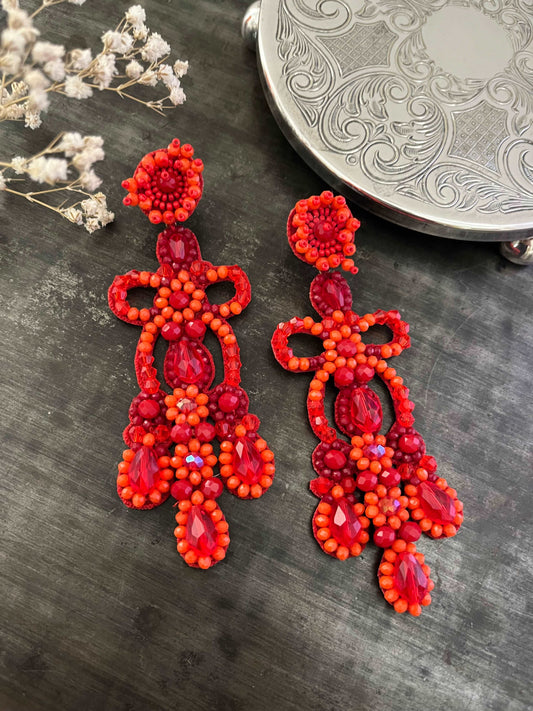  Baroque (Red) - Dangler Earrings