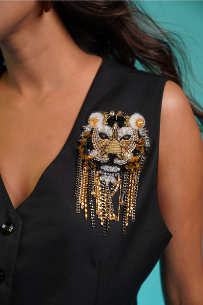 Jungle Cat Black Waistcoat