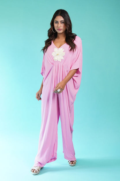 Candy Pink/Poppy Kaftan Jumpsuit