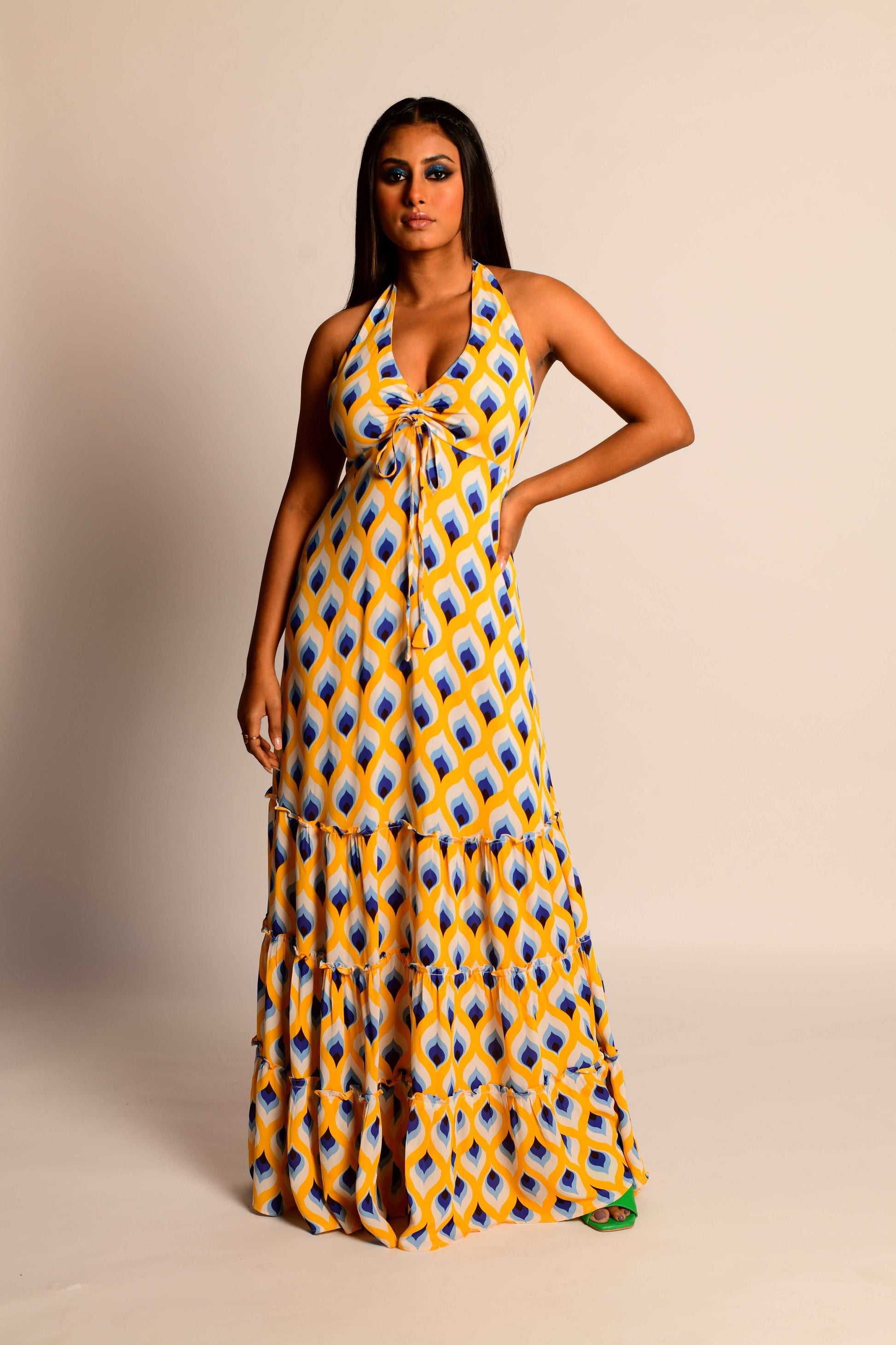 Halter neck maxi dress