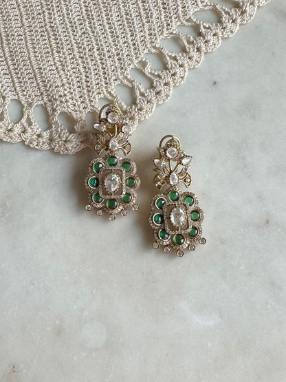 Sana Polki & Emerald Earrings