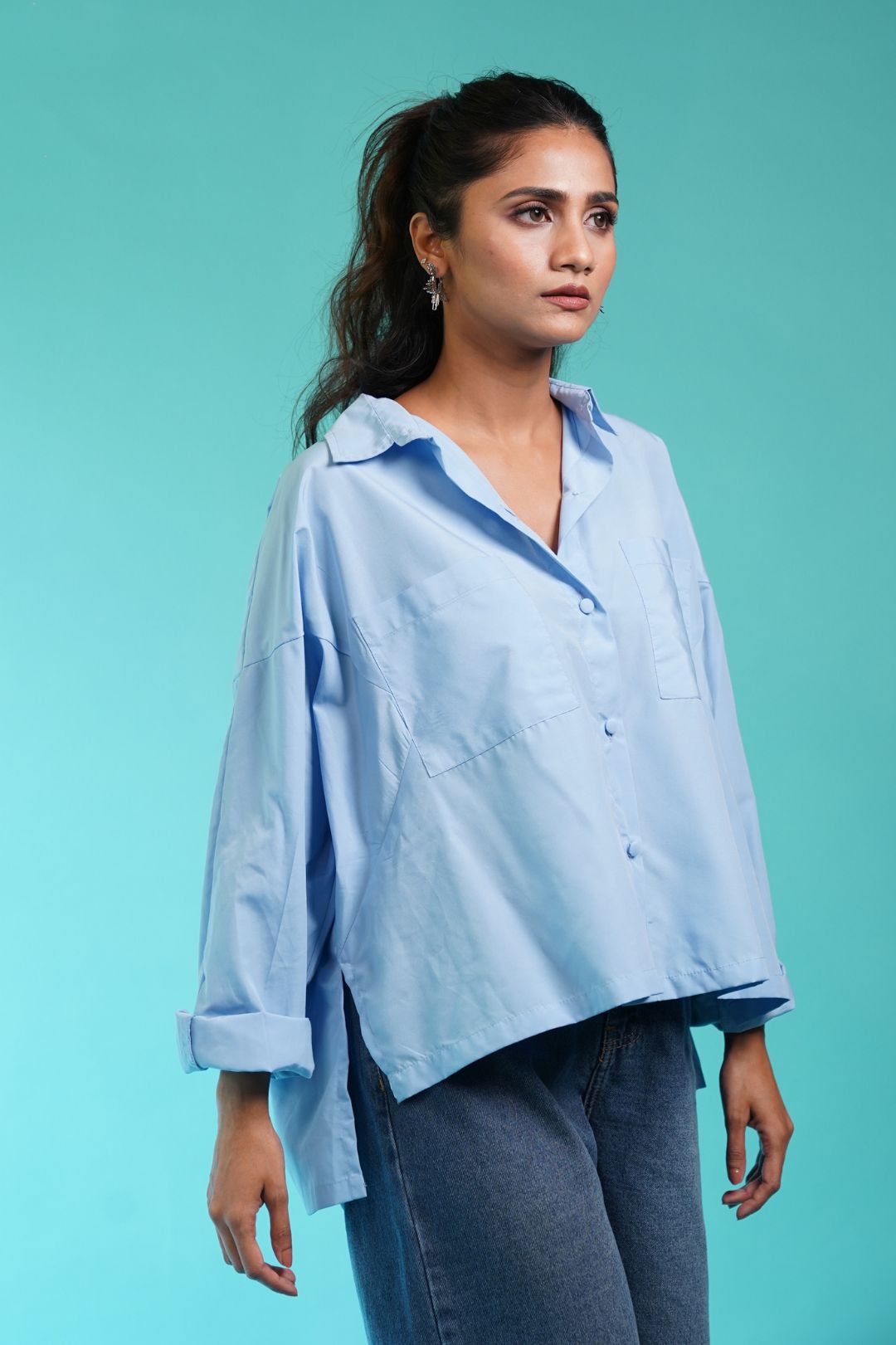 Sky Blue Pearl Angel Wing Shirt